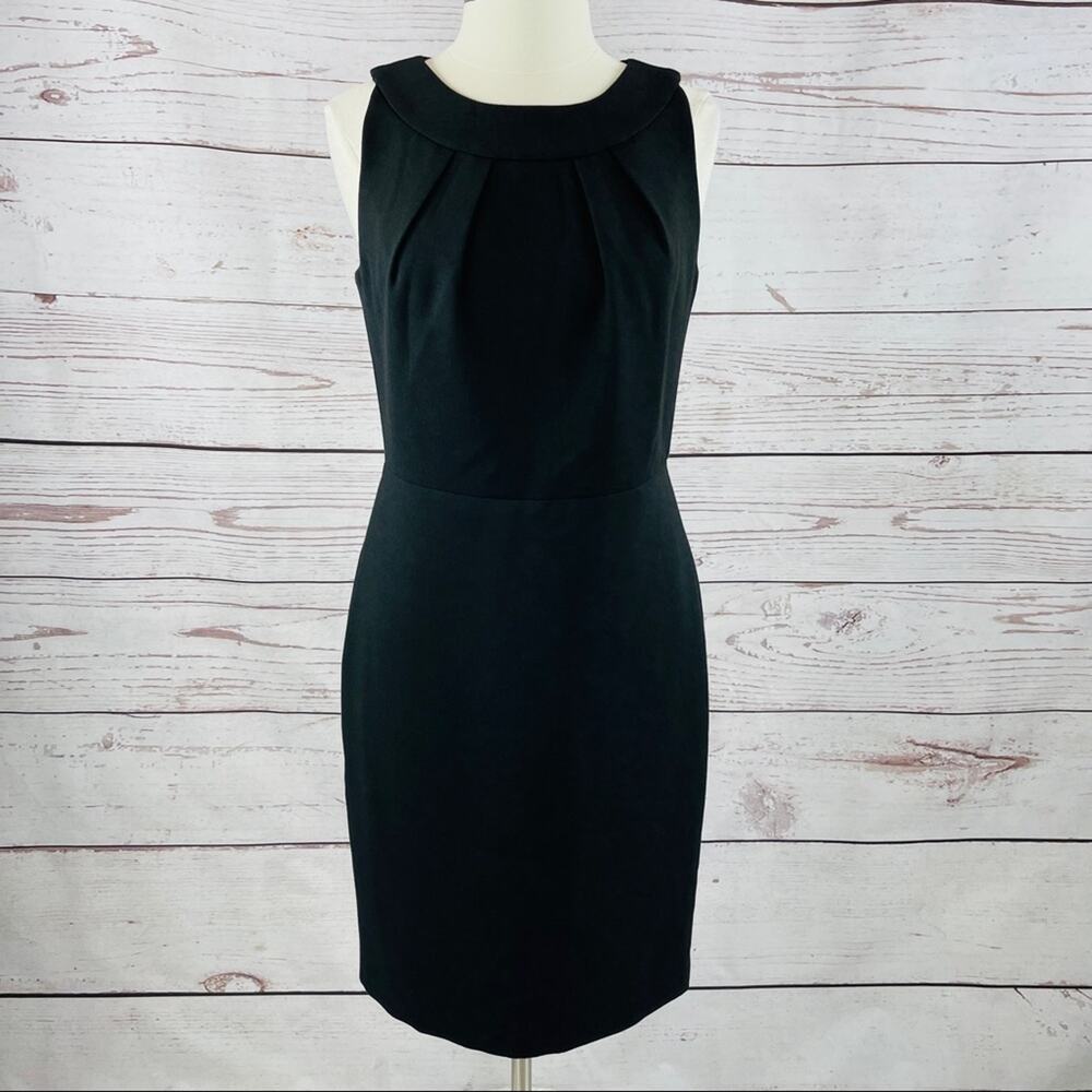 Talbots black wool sheath dress pleated bust classy - Picture 1 of 13